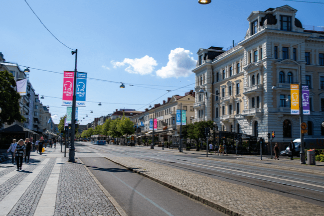 gatan Avenyn i centrala Göteborg